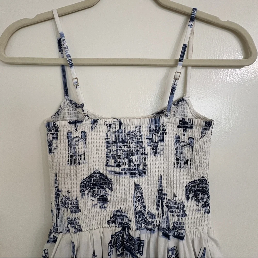 Abercrombie & Fitch Dipped-Waist Smocked Midi Dress - Picture 5 of 5